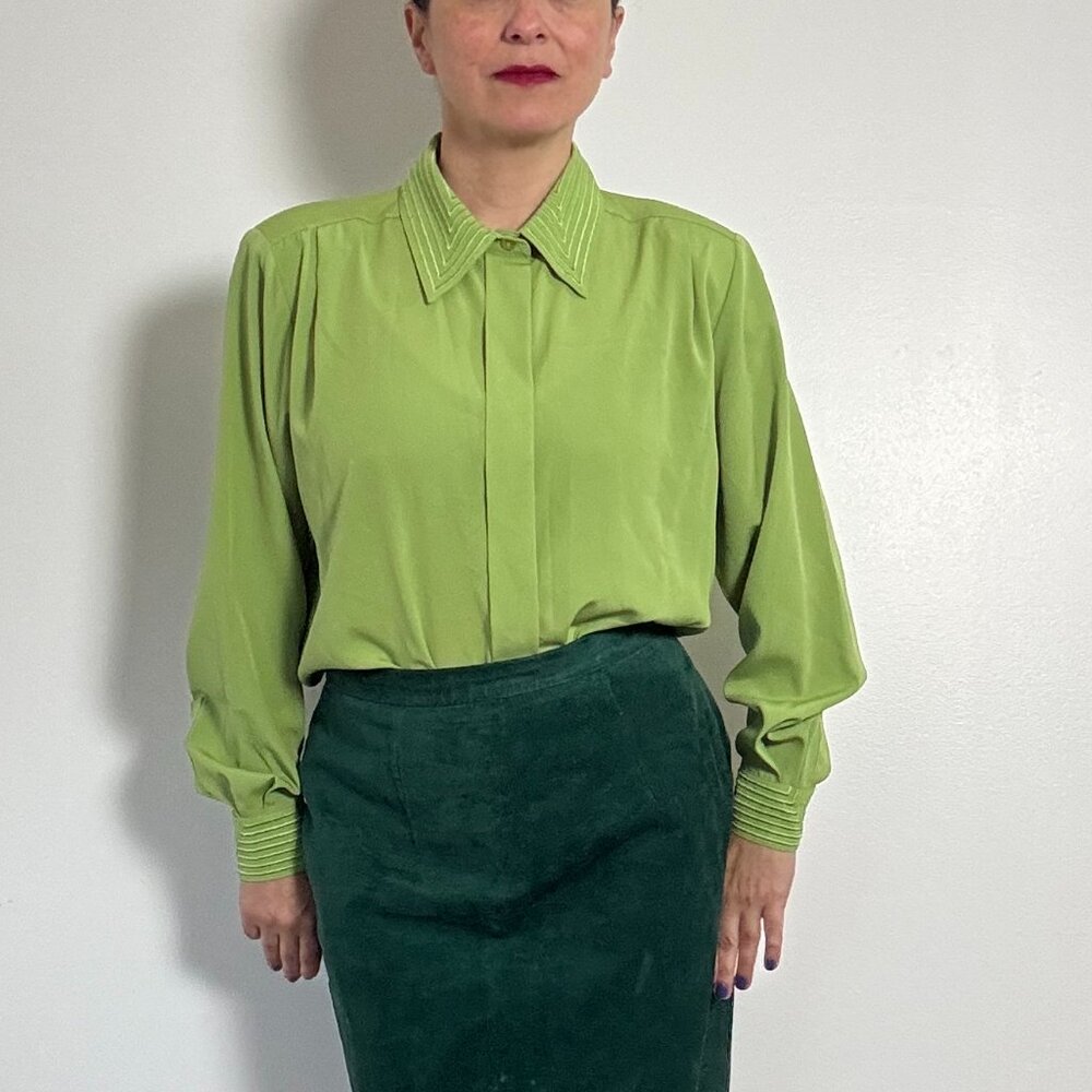 90's Vintage Yves St. Clair Green Shirt - Size L